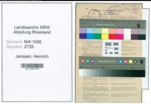 Entnazifizierung Heinrich Janssen , geb. 23.12.1910 (Verw.Angestellter)