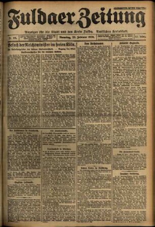 Ausgabe vom Dienstag, den 23. Februar 1926.
