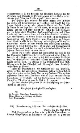 Anerkennung höherer Unterrichts-Anstalten : [II. Gymnasien und Realschulen]