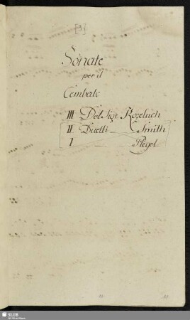 Koželuh, Leopold: [I.-V.] Sonata per il cembalo