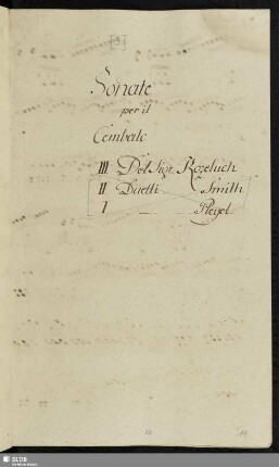 Koželuh, Leopold: [I.-V.] Sonata per il cembalo