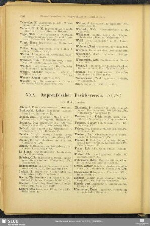 XXX. Ostpreußischer Bezirksverein.