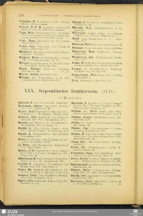XXX. Ostpreußischer Bezirksverein.