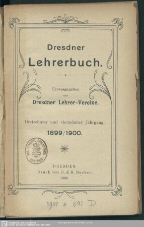 13/14.1899/1900: Dresdner Lehrerbuch