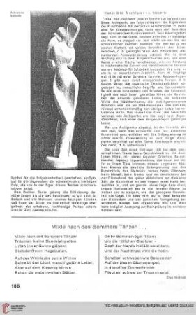 Müde nach des Sommers Tänzen