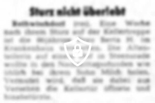 Sturz nicht überlebt