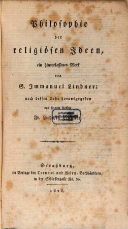 Philosophie der religiösen Ideen, [1]