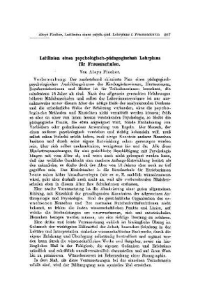 Leitlinien eines psychologischen-pädagogischen Lehrplans für Frauenschulen