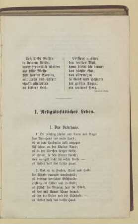 I. Religiös-sittliches Leben