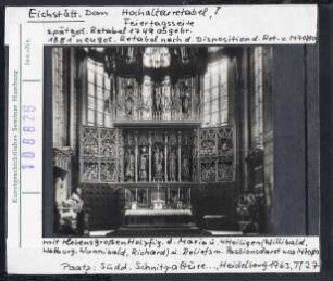 Eichstätt: Dom, Hochaltarretabel, Feiertagsseite: die Heiligen Willibald, Walburg, Wunibald und Richard umgeben Maria