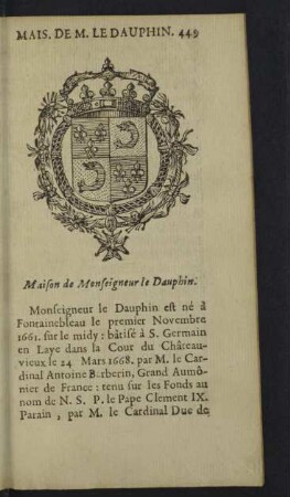 Maison de Monseigneur le Dauphin.