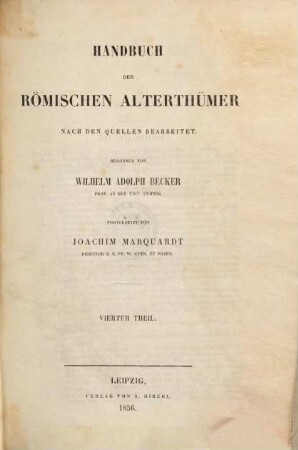 Handbuch der römischen Alterthümer, 4