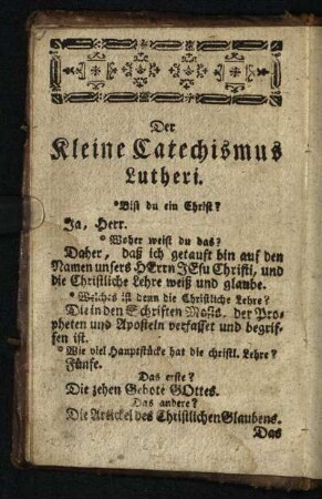 Der Kleine Catechismus Lutheri