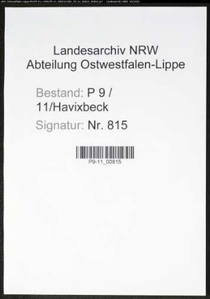 Heiratsregister Standesamt Havixbeck