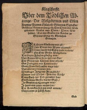 Klagschrifft.