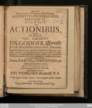 Conclusionum Theoretico-Practicarum, Ad Institutiones Iuris, Exercitatio LV. Ad Lib. IV. Tit. VI. De Actionibus