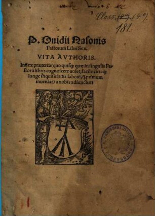 Fasti P. Ovidii Nasonis fastorum libri sex