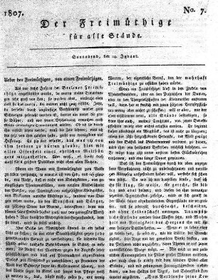 No. 7, Sonnabend, den 24. Januar 1807