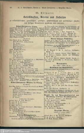 III.Abschnitt. Gesellschaften, Vereine und Anstalten