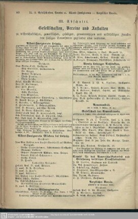III.Abschnitt. Gesellschaften, Vereine und Anstalten