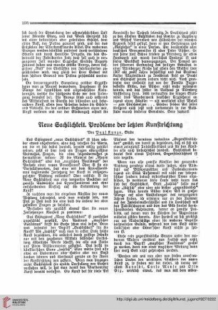 N.F. 7.1927 S. 194-195: Neue Sachlichkeit : Probleme der letzten Kunstrichtung$nElektronische Ressource