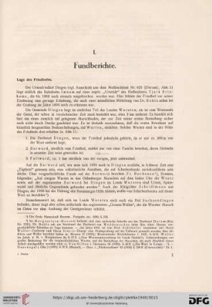 I. Fundberichte