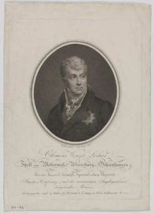 Bildnis des Clemens Wenzel Lothar von Metternich-Winneburg-Ochsenhausen