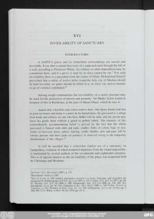 XVI Inviolability Of Sanctuary