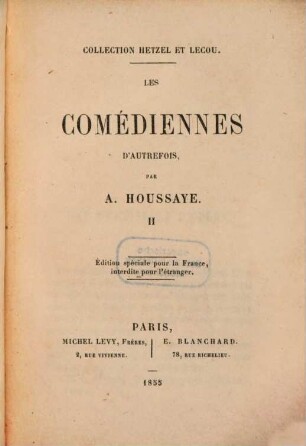 Les comédiennes d'autrefois, 2