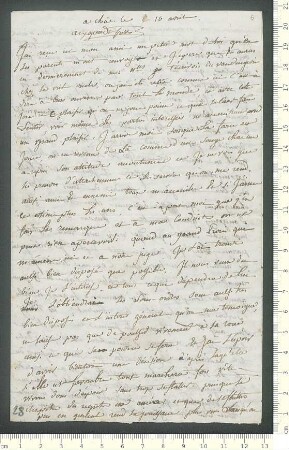 Brief von Madeleine de Chamisso an Charles de Chamisso
