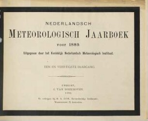 Nederlandsch meteorologisch jaarboek : voor .... 41. 1889 (1890)
