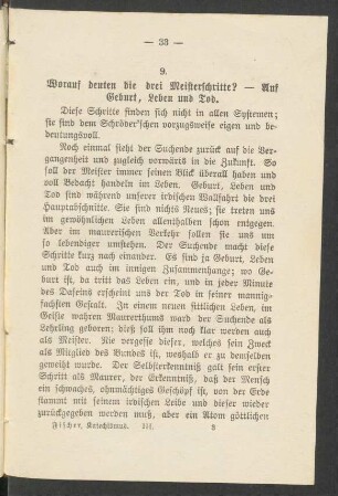 9. Worauf deuten die drei Meisterschritte?