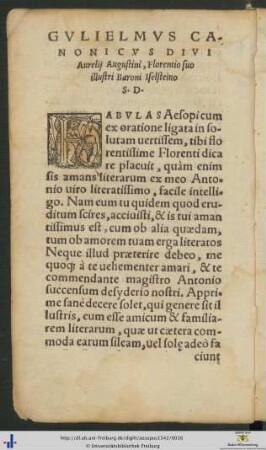 Gulielmus Canonicus Baroni Iselsteino Salutem Dicit