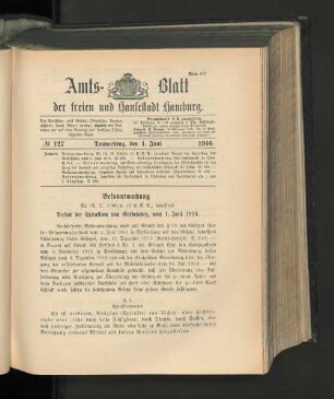 No. 127, 1. Juni 1916