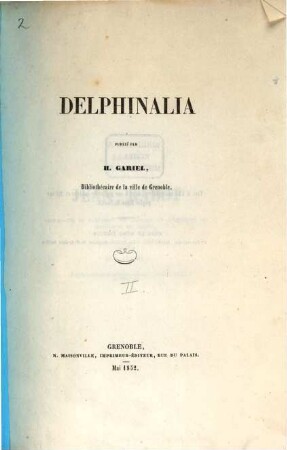 Delphinalia publié par H. Gariel, 2