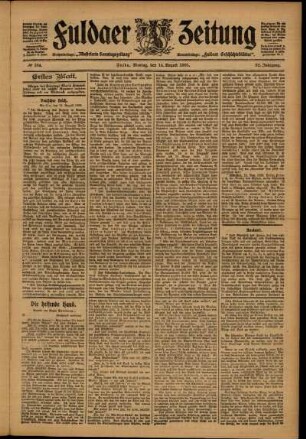 Erste Ausgabe vom Montag, den 14. August 1905.