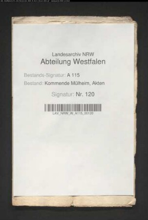 Haushaltsangelegenheiten der Kommenden Brackel und Mülheim.