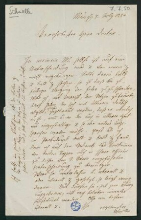 Brief vom 7. Juli 1850