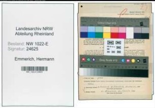 Entnazifizierung Hermann Emmerich , geb. 14.05.1887 (Zeichner)