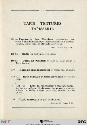 Tapis - Tentures - Tapisserie (Nr. 129-138)