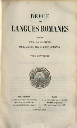 Revue des langues romanes. 4. 1873