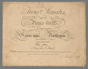 Trois Sonates, pour le Piano-forte : Oeuvre ([hs.:] 31) Liv. ([hs.:] 3)