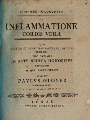 Specimen inaug. de inflammatione cordis vera