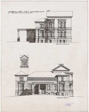 Villa Griebenow, Vetschau Umbau: Ansichten 1:100