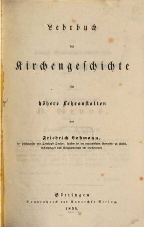 Lehrbuch der Kirchengeschichte