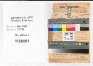 Entnazifizierung Wilhelm Nix , geb. 13.02.1891 (Stadtsekretaer)