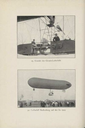 Gondel des Clouth-Luftschiffs ; Luftschiff Ruthenberg auf der Ila 1909