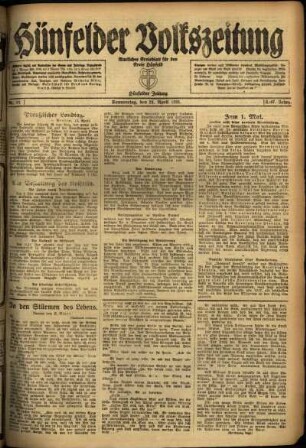 Ausgabe vom Donnerstag, den 21. April 1921.