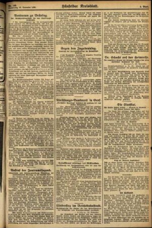 Zweite Ausgabe vom Donnerstag, den 27. November 1930.