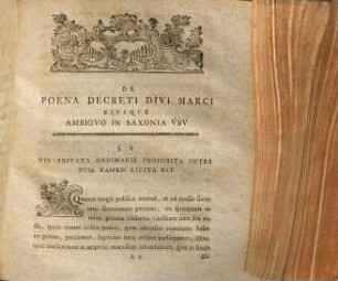 De Poena Decreti Divi Marci Eivsqve Ambigvo In Saxonia Vsv